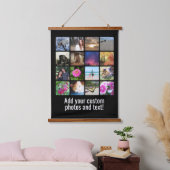 カスタム16フォトモザイク写真コラージュ 吊り下げ型タペストリー (寝室)