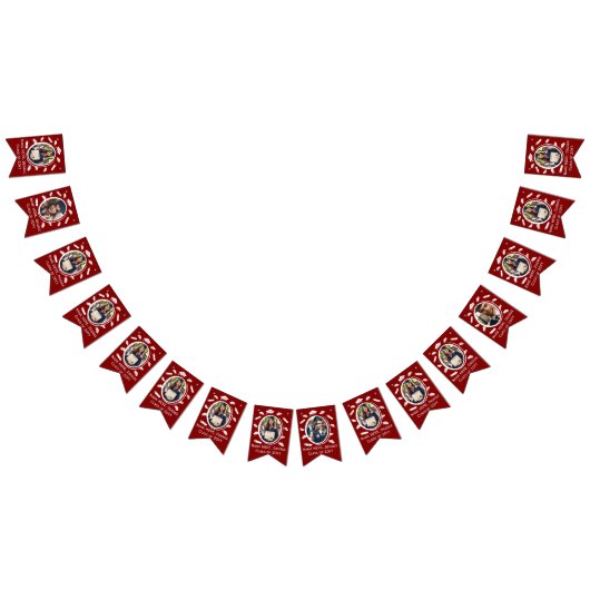 カスタム16 – 写真の卒業式キャップトスディプロマMaroon バンティングフラッグ (全)