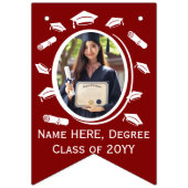 カスタム16 – 写真の卒業式キャップトスディプロマMaroon バンティングフラッグ (第1の旗)