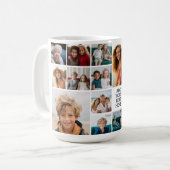 カスタム17 Photo Collage – 黒 – 白文字 コーヒーマグカップ (正面左)