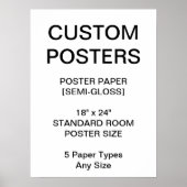 カスタム18パーソナライズされた"x24"半光沢ポスター ポスター (正面)