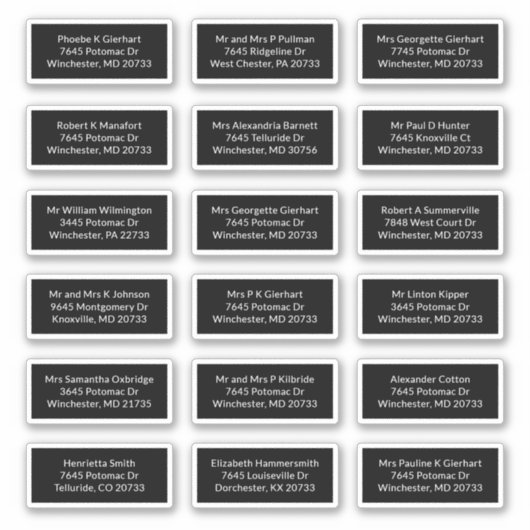 カスタム18受信者名出荷住所 シール (正面)