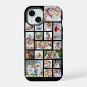 カスタム18枚フォトコラージュ お好きな色 iPhone 15ケース (裏面)