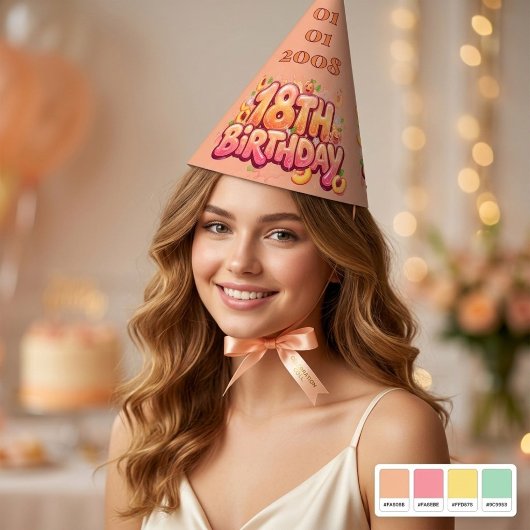 カスタム18歳の誕生日パーティーお祝いコーン パーティーハット