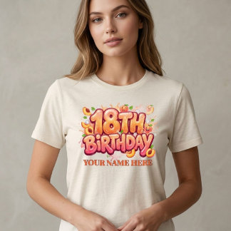 カスタム18歳の誕生日 名前 カラフルなパーティーファーバー トライブレンドTシャツ