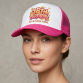 カスタム18歳の誕生日 名前 カラフル パーティーファバー キャップ