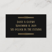 カスタム1920sアールデコ小さい日付カードを保存 名刺 (裏面)