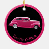 カスタム1940年アメリカの有名メイクセダン セラミックオーナメント (裏面)