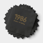 カスタム1986年40歳の誕生日箔押しナプキン 箔ナプキン (インサイチュ (積み重ね))