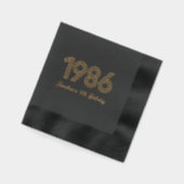 カスタム1986年40歳の誕生日箔押しナプキン 箔ナプキン (左)