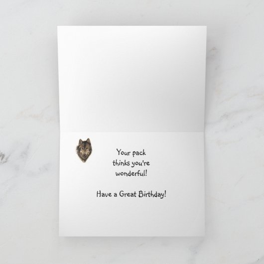 カスタム19th誕生日ウルフパックファミリー引用文 カード (内部)