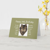 カスタム19th誕生日ウルフパックファミリー引用文 カード (黄色い花)