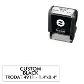 カスタム1.4インチx 0.4インチTrodat 4911自着式スタンプ セルフインキングスタンプ (インサイチュ)