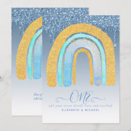 カスタム1stバースデーブルーシルバーグリッターレインボー