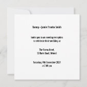 カスタム2つのグルームズバイクとサイドカー夕べ 招待状 (裏面)