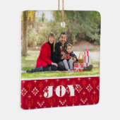 カスタム2の写真の喜びの北欧のセーターのクリスマス セラミックオーナメント (右)