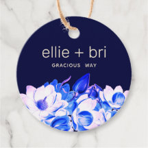 カスタム2インチラウンドブルーネイビーマグノリアフローラ