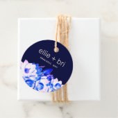 カスタム2インチラウンドブルーネイビーマグノリアフローラ フェイバータグ (インサイチュ)