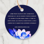 カスタム2インチラウンドブルーネイビーマグノリアフローラ フェイバータグ (裏面)