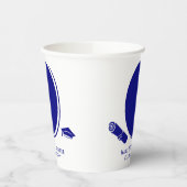 カスタム2エレガント – 写真の卒業証書キャップブルー 紙コップ (左)