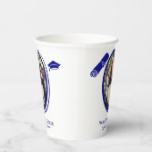 カスタム2エレガント – 写真の卒業証書キャップブルー 紙コップ (右)