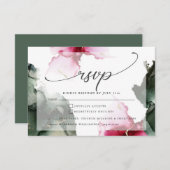 カスタム2クリムゾンとセージ緑の水色 出欠カード (正面/裏面)