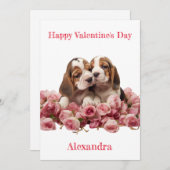 カスタム2バセットハウンドパピズバレンタイン シーズンカード (正面/裏面)