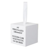 カスタム2パーソナライズされたインチWOOD PHOTO CUBEオーナメント キューブオーナメント (正面アングル)