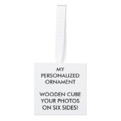 カスタム2パーソナライズされたインチWOOD PHOTO CUBEオーナメント キューブオーナメント (正面)