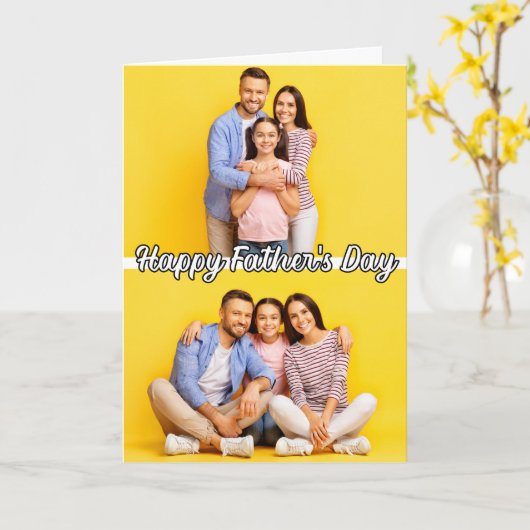 カスタム2パーソナライズされた写真テンプレート父の日 カード (黄色い花)