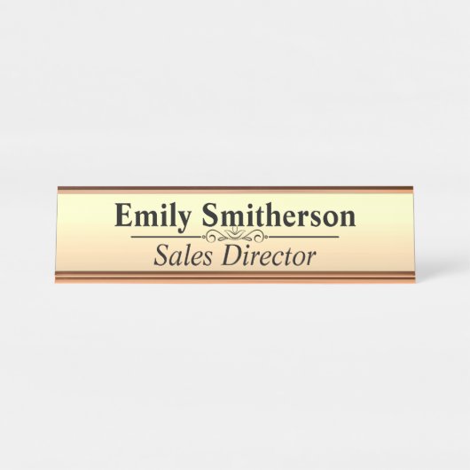 カスタム2パーソナライズされた x 8机用ネームプレート デスクネームプレート (正面)