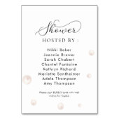 カスタム2パール&プロセッコブライダルシャワー標識 テーブルナンバー (裏面)