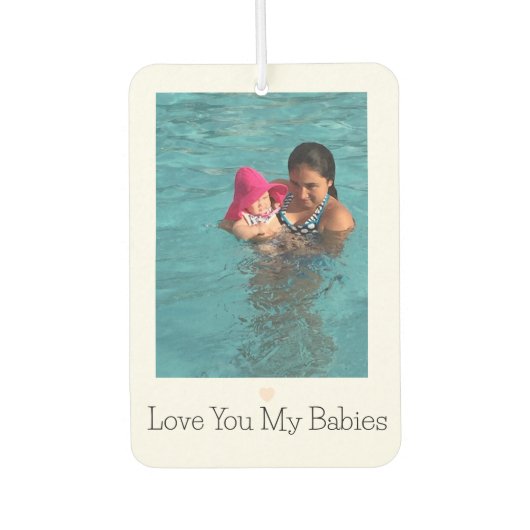 カスタム2フォトキッズファミリーネームカー カーエアーフレッシュナー (正面)