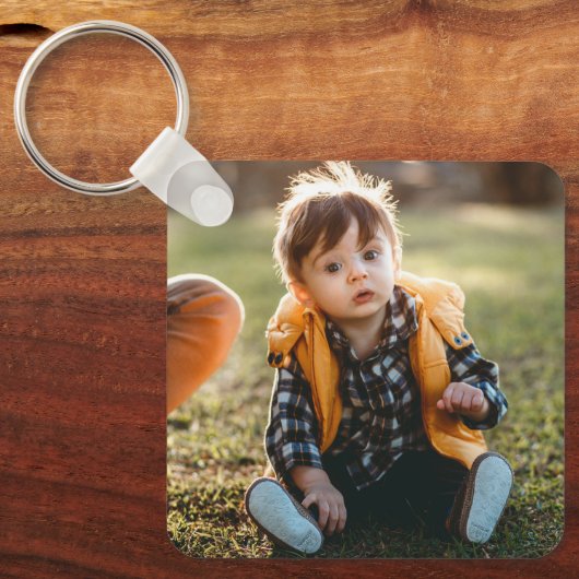 カスタム2フォトスクエアメタル両面キーチェーン キーホルダー (正面)