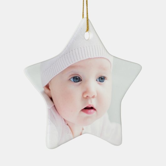 カスタム2フォトスタークリスマスツリーオーナメント セラミックオーナメント (右)