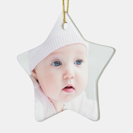 カスタム2フォトスタークリスマスツリーオーナメント セラミックオーナメント (左)