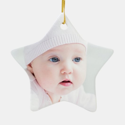 カスタム2フォトスタークリスマスツリーオーナメント セラミックオーナメント (裏面)