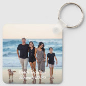 カスタム2フォトファミリーバカシンプルンスパーソナライズされた キーホルダー (裏面)