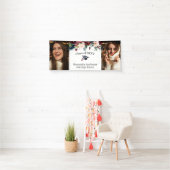 カスタム2フォトブルゴーニュフローラ卒業バナー 横断幕 (インサイチュ)