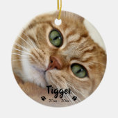 カスタム2フォトペット記念記念クリスマス セラミックオーナメント (正面)