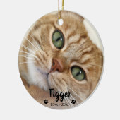 カスタム2フォトペット記念記念クリスマス セラミックオーナメント (左)