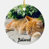 カスタム2フォトペット記念記念クリスマス セラミックオーナメント (裏面)