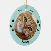 カスタム2フォトペット記念記念クリスマス セラミックオーナメント (右)