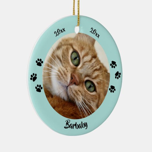 カスタム2フォトペット記念記念クリスマス セラミックオーナメント (右)