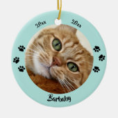カスタム2フォトペット記念記念クリスマス セラミックオーナメント (正面)