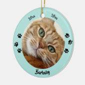 カスタム2フォトペット記念記念クリスマス セラミックオーナメント (左)