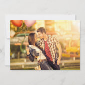 カスタム2フォトホワイトブラシ日付カードを保存 招待状 (裏面)