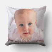 カスタム2フォトラヴパーソナライズされたスクリプトモダン クッション (正面)