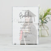 カスタム2フォト文字オーバーレイ卒業招待状 招待状 (スタンド正面)