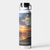 カスタム2フォト文字パーソナライズされた ウォーターボトル (背面)